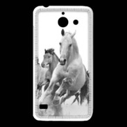 Coque Huawei Y550 Chevaux en noir et blanc