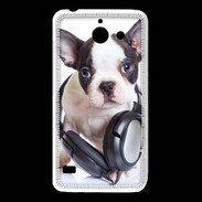 Coque Huawei Y550 Bulldog français avec casque de musique