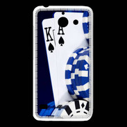 Coque Huawei Y550 Poker bleu et noir