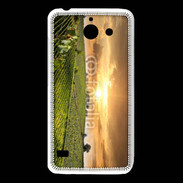 Coque Huawei Y550 Couché de soleil sur champs de vignes