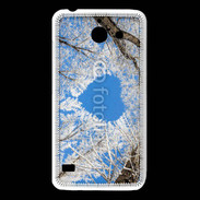 Coque Huawei Y550 arbres enneigés coeur