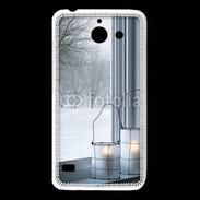 Coque Huawei Y550 paysage hiver deux lanternes