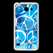 Coque Huawei Y550 Peace and love Bleu
