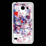 Coque Huawei Y550 Skull en fleurs
