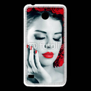 Coque Huawei Y550 Vernis rouge et roses esthétisme