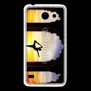 Coque Huawei Y550 Danseuse yoga temple couché de soleil