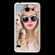Coque Huawei Y550 Femme glamour avec chihuahua