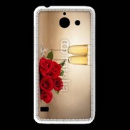 Coque Huawei Y550 Coupe de champagne, roses rouges