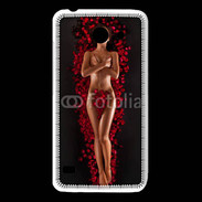 Coque Huawei Y550 Femme nue pétales de rose glamour