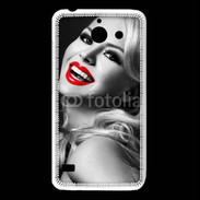 Coque Huawei Y550 Rouge à lèvres Fashion en noir et blanc
