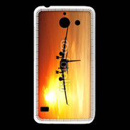 Coque Huawei Y550 Avion de ligne et couché de soleil