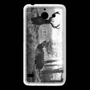 Coque Huawei Y550 Cerf en noir et blanc 150