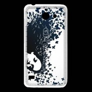 Coque Huawei Y550 Woman with a butterflies in hair.