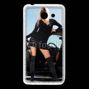 Coque Huawei Y550 Femme blonde sexy voiture noire
