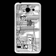 Coque Huawei Y550 Rue de New York en dessin noir et blanc