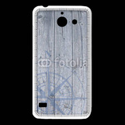 Coque Huawei Y550 Rose des vents sur fond bois 500