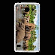 Coque Huawei Y550 Groupe d'éléphants à la rivière
