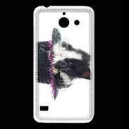 Coque Huawei Y550 Lapin noir et blanc dans un chapeau