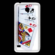 Coque Huawei Y550 Carré de dames au poker