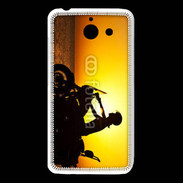 Coque Huawei Y550 Femme biker au couché de soleil