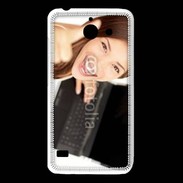 Coque Huawei Y550 Femme souriante ordinateur