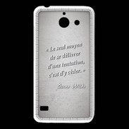 Coque Huawei Y550 Tentation Gris Citation Oscar Wilde