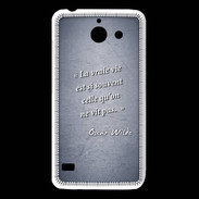 Coque Huawei Y550 Vrai vie Bleu Citation Oscar Wilde