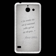 Coque Huawei Y550 Vrai vie Gris Citation Oscar Wilde