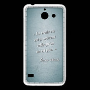 Coque Huawei Y550 Vrai vie Turquoise Citation Oscar Wilde