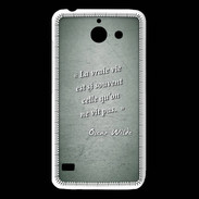 Coque Huawei Y550 Vrai vie Vert Citation Oscar Wilde