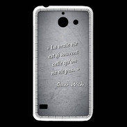 Coque Huawei Y550 Vrai vie Noir Citation Oscar Wilde