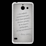 Coque Huawei Y550 Enfants parents Gris Citation Oscar Wilde