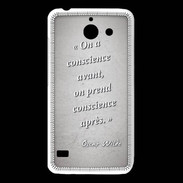 Coque Huawei Y550 Conscience Gris Citation Oscar Wilde