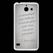 Coque Huawei Y550 Dramatique vieillesse Gris Citation Oscar Wilde