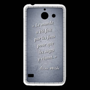 Coque Huawei Y550 Fous sages Bleu Citation Oscar Wilde