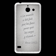 Coque Huawei Y550 Fous sages Gris Citation Oscar Wilde