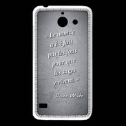 Coque Huawei Y550 Fous sages Noir Citation Oscar Wilde
