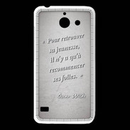 Coque Huawei Y550 Jeuness folie Gris Citation Oscar Wilde
