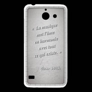 Coque Huawei Y550 La musique Gris Citation Oscar Wilde