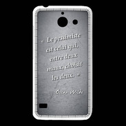 Coque Huawei Y550 Pessimiste Noir Citation Oscar Wilde
