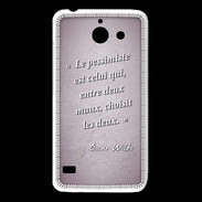 Coque Huawei Y550 Pessimiste Rose Citation Oscar Wilde