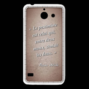 Coque Huawei Y550 Pessimiste Rouge Citation Oscar Wilde