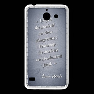 Coque Huawei Y550 Sincérité fatale Bleu Citation Oscar Wilde