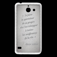 Coque Huawei Y550 Spectateur Gris Citation Oscar Wilde