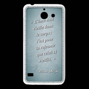 Coque Huawei Y550 Ame nait Turquoise Citation Oscar Wilde