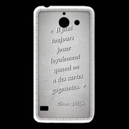 Coque Huawei Y550 Cartes gagnantes Gris Citation Oscar Wilde