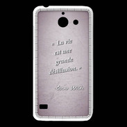 Coque Huawei Y550 Désillusion vie Rose Citation Oscar Wilde