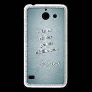 Coque Huawei Y550 Désillusion vie Turquoise Citation Oscar Wilde