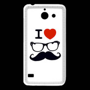 Coque Huawei Y550 I love Lunette Moustache