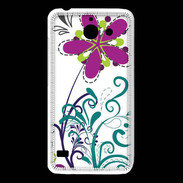 Coque Huawei Y550 motif floral bleu